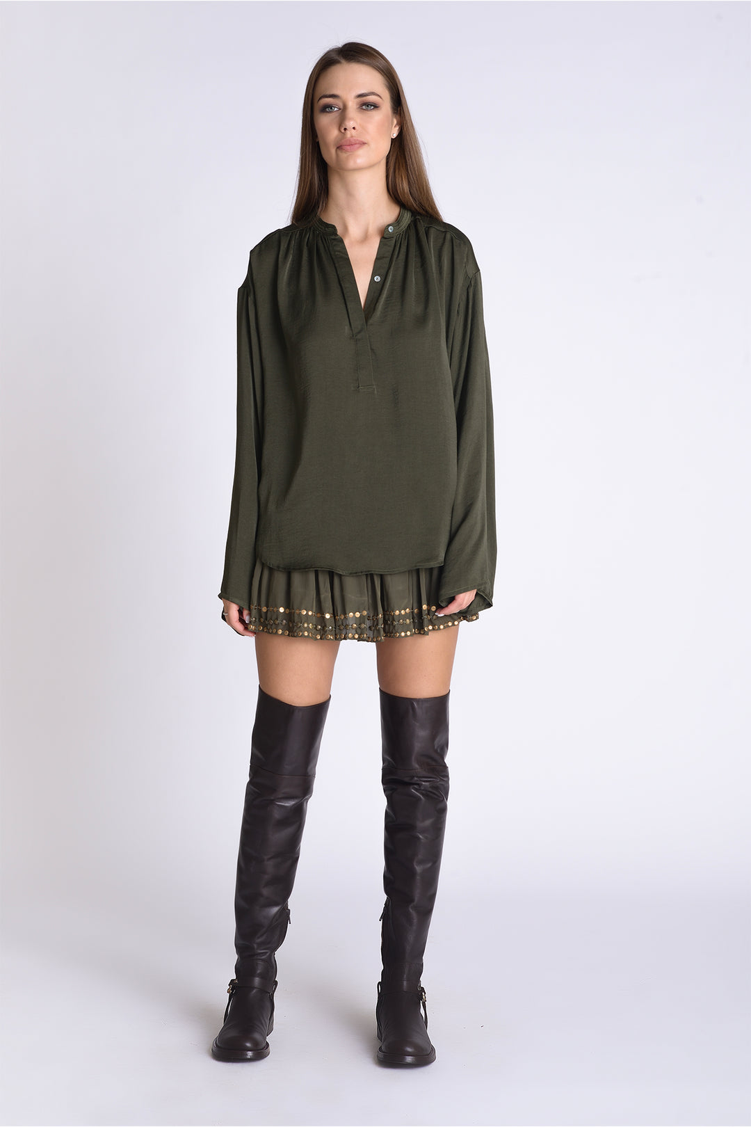Jazzy Long-Sleeve Top army green - Muche & Muchette